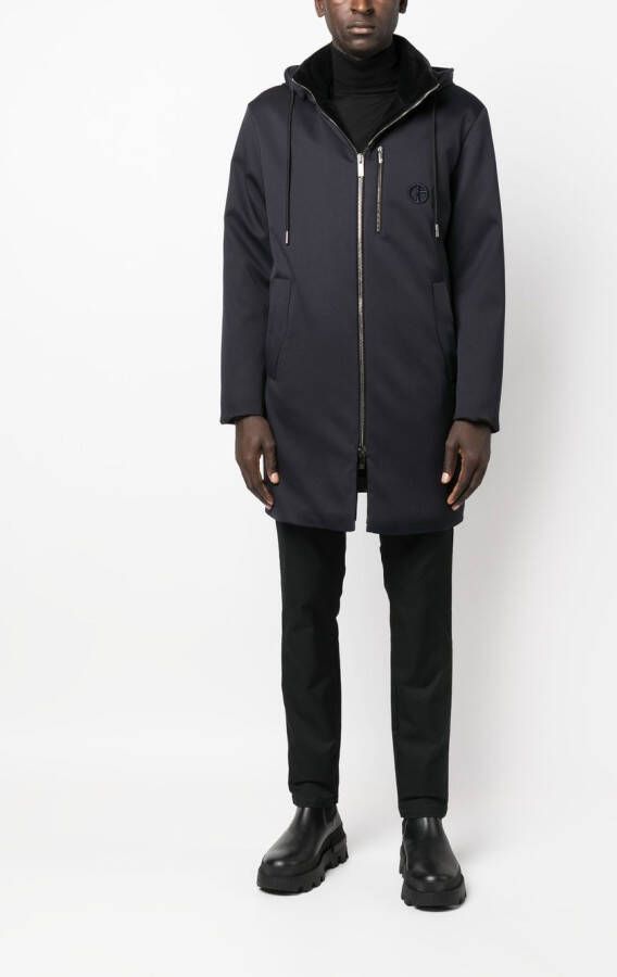 Giorgio Armani Jas met capuchon Blauw