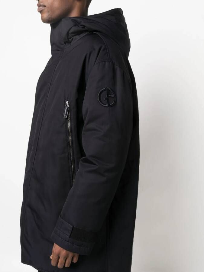 Giorgio Armani Jas met geborduurd logo Blauw