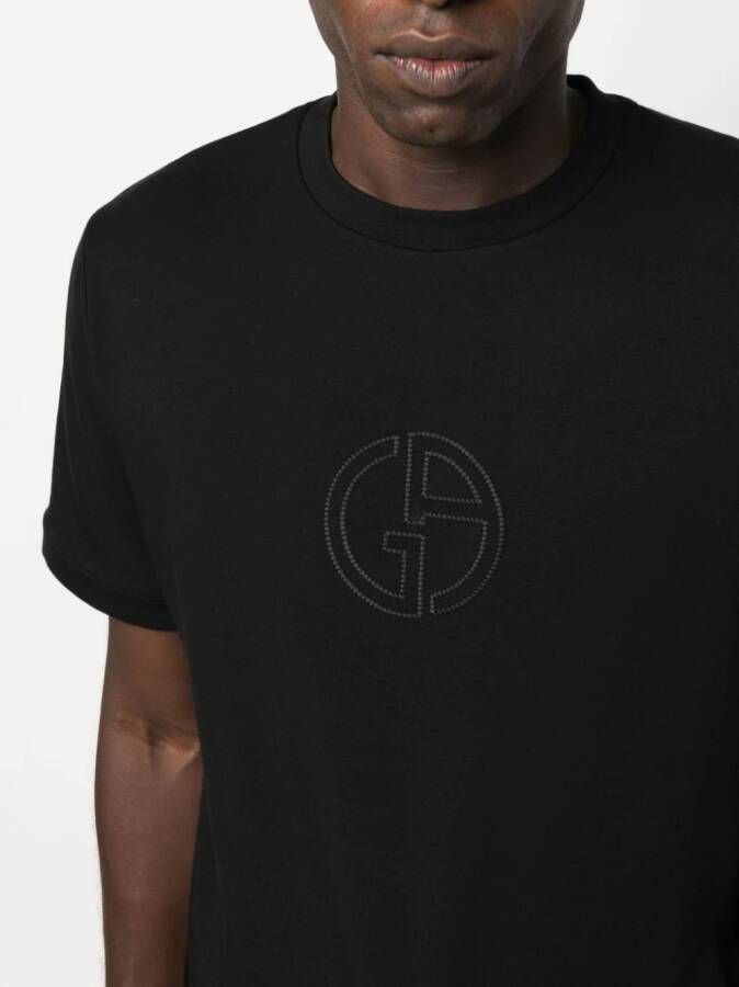 Giorgio Armani T-shirt met geborduurd logo Zwart