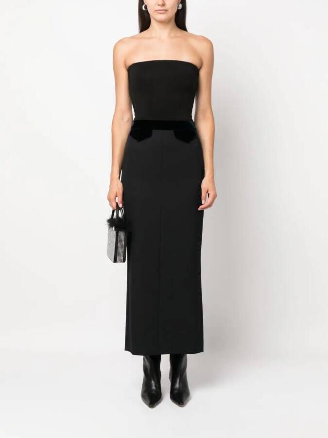 Giorgio Armani Maxi-rok met fluwelen afwerking Blauw