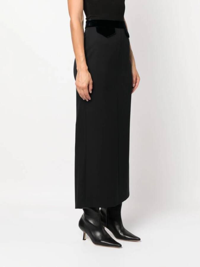 Giorgio Armani Maxi-rok met fluwelen afwerking Blauw