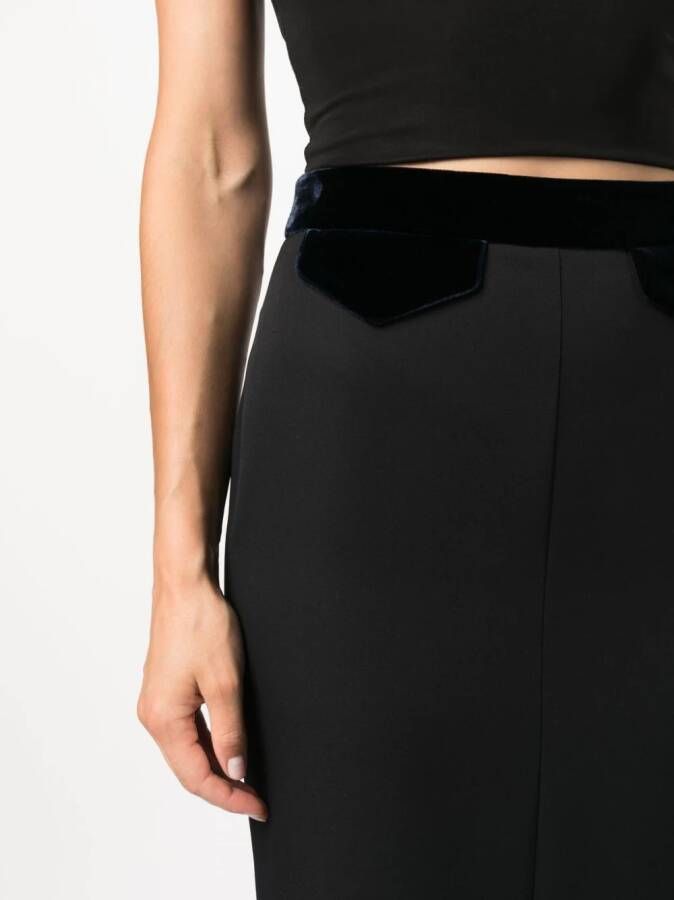 Giorgio Armani Maxi-rok met fluwelen afwerking Blauw