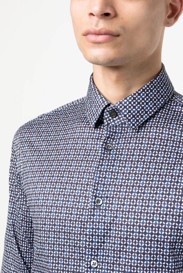 Giorgio Armani Overhemd met grafische print Blauw