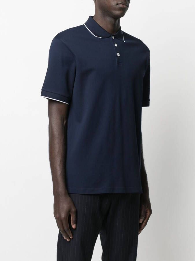 Giorgio Armani Poloshirt met korte mouwen Blauw
