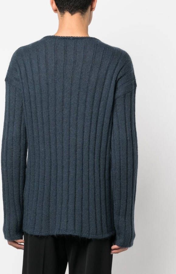 Giorgio Armani Ribgebreide trui Blauw