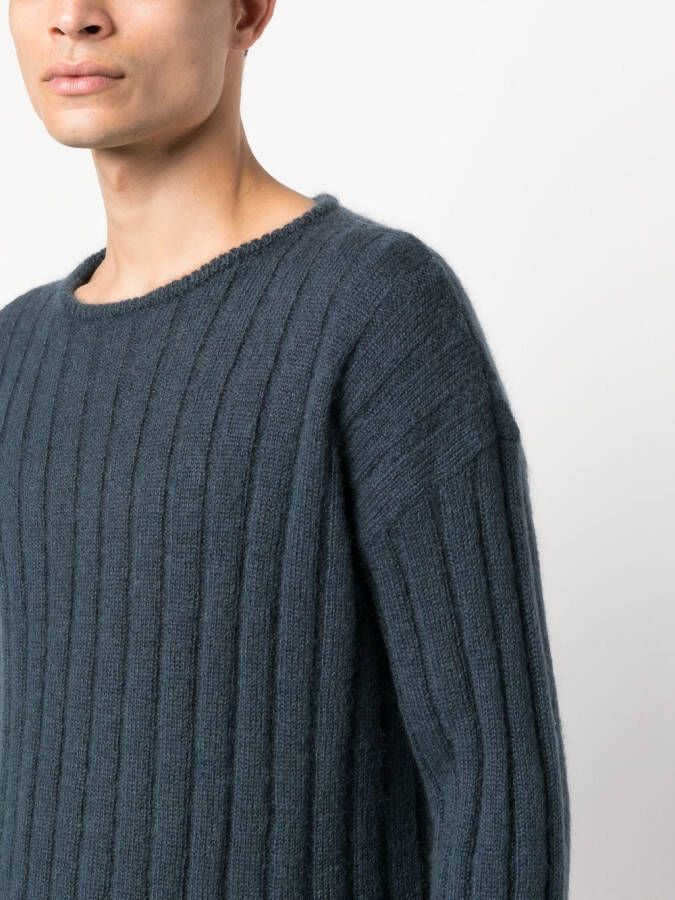 Giorgio Armani Ribgebreide trui Blauw