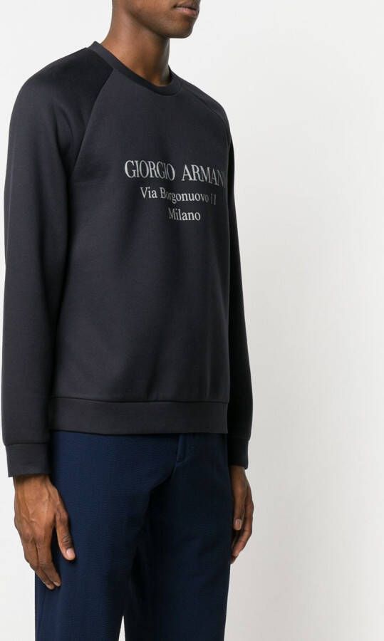 Giorgio Armani sweater met logo Blauw