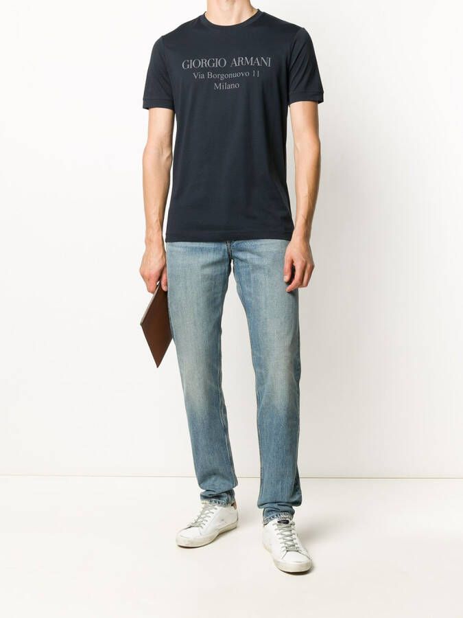 Giorgio Armani T-shirt met logoprint Blauw
