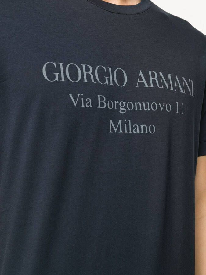 Giorgio Armani T-shirt met logoprint Blauw