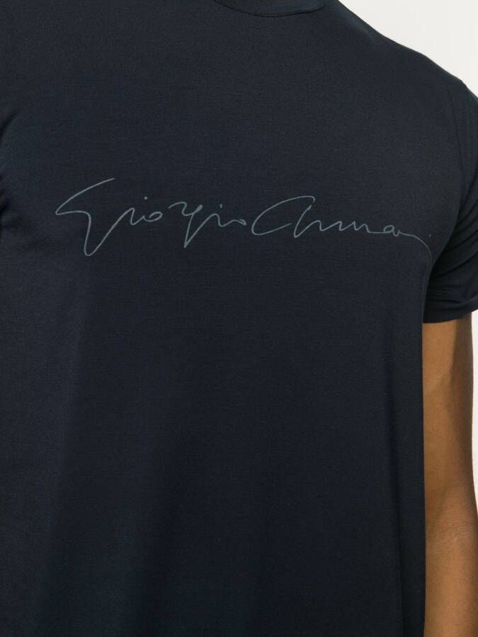 Giorgio Armani T-shirt met merk Blauw