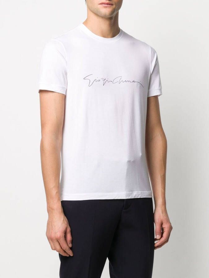 Giorgio Armani T-shirt met merkprint Wit