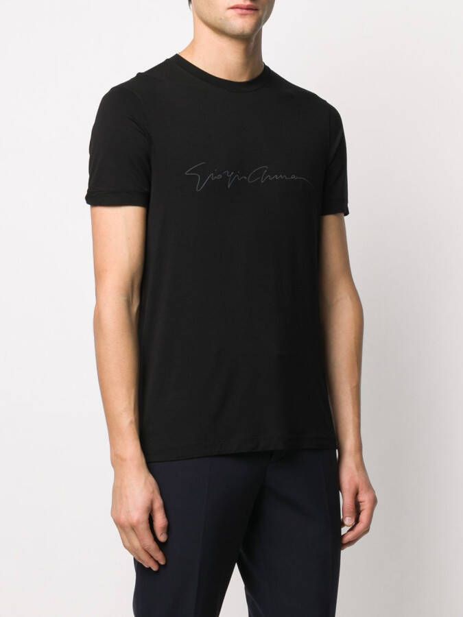 Giorgio Armani T-shirt met merkprint Zwart