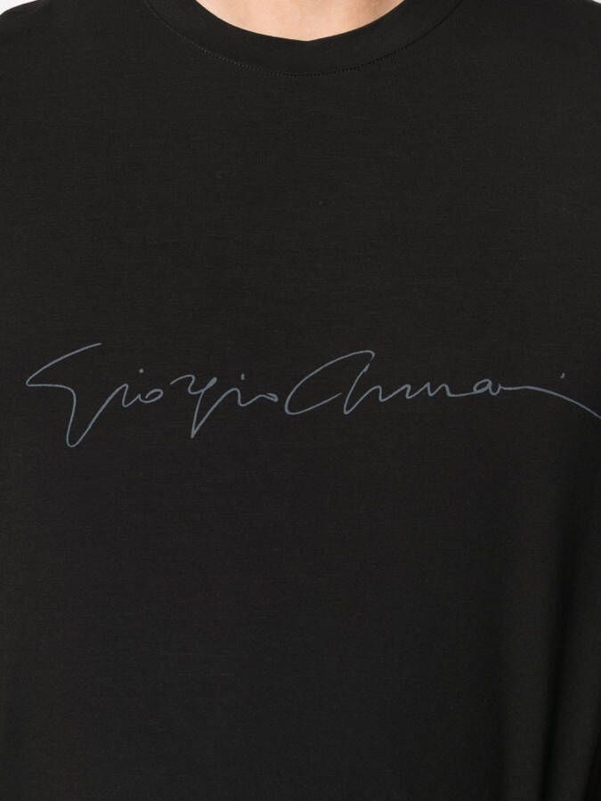 Giorgio Armani T-shirt met merkprint Zwart