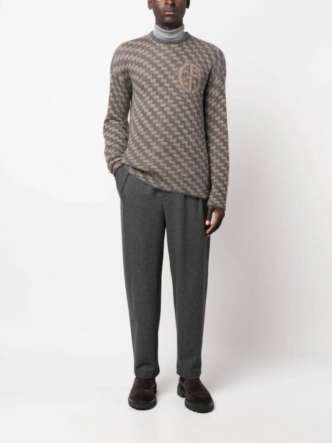 Giorgio Armani Trui met geometrisch patroon Grijs