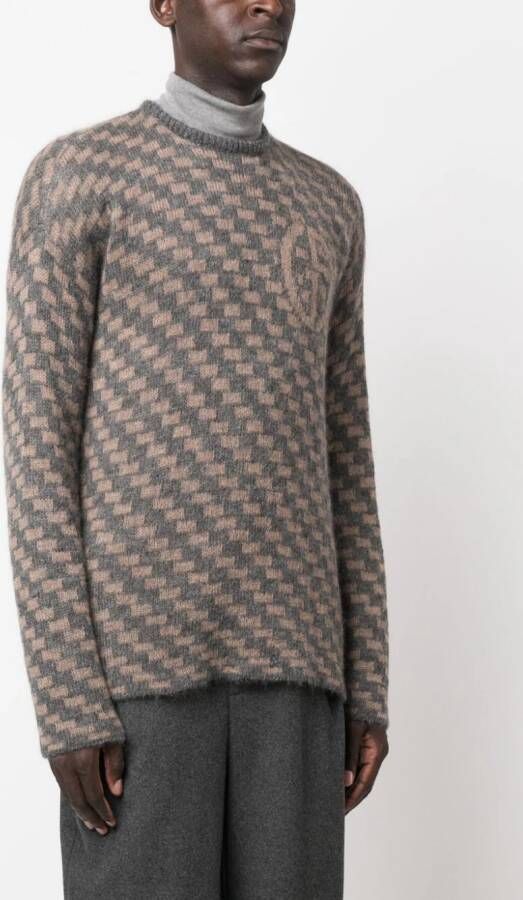Giorgio Armani Trui met geometrisch patroon Grijs