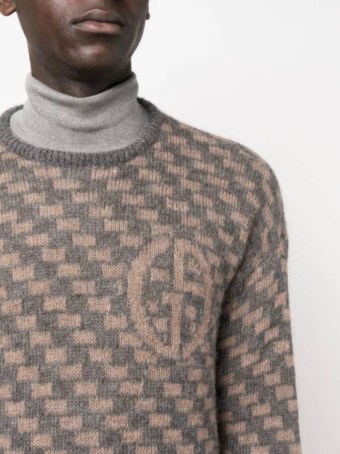 Giorgio Armani Trui met geometrisch patroon Grijs