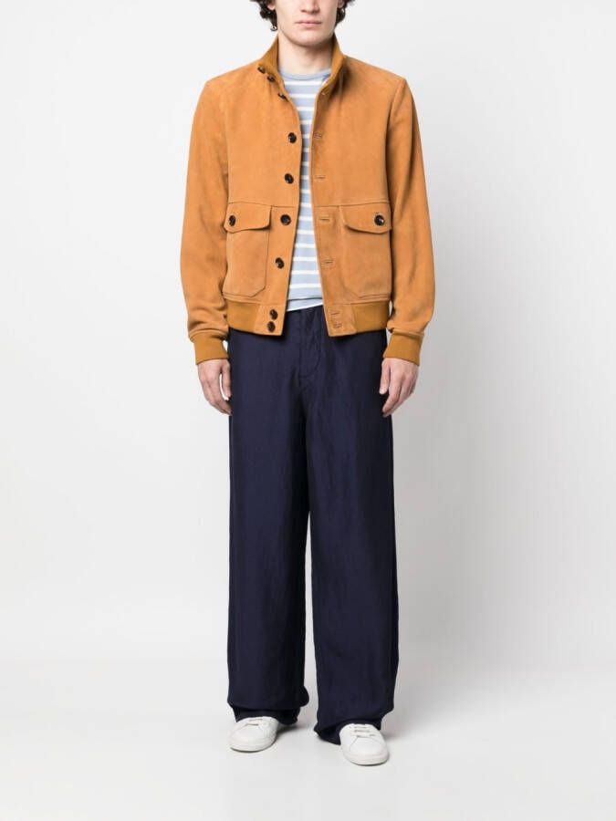 Giorgio Armani Broek met wijde pijpen Blauw