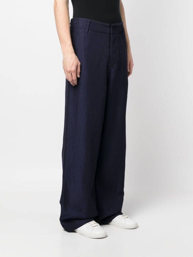 Giorgio Armani Broek met wijde pijpen Blauw