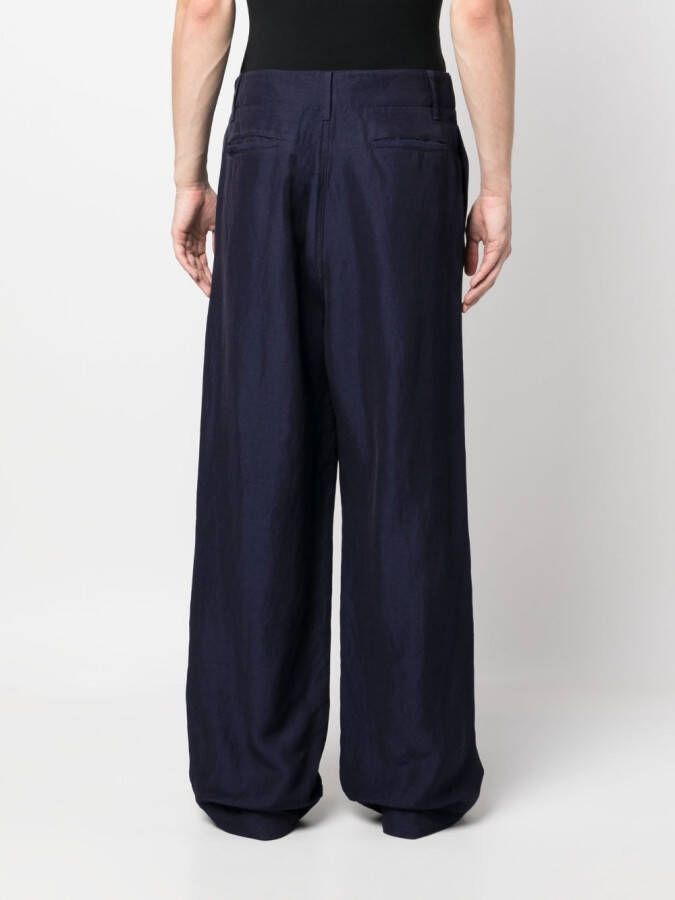 Giorgio Armani Broek met wijde pijpen Blauw