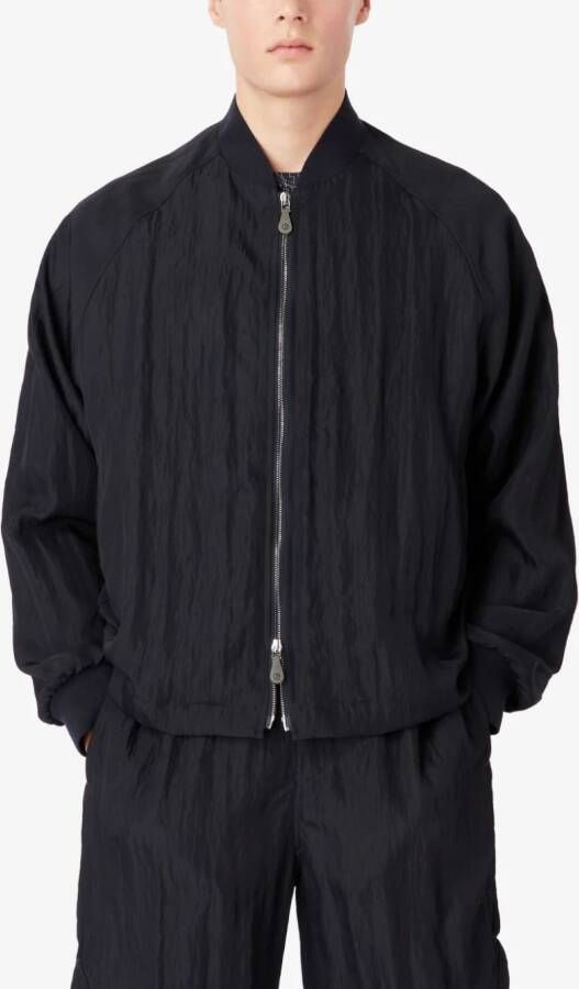 Giorgio Armani Gekreukt bomberjack Blauw