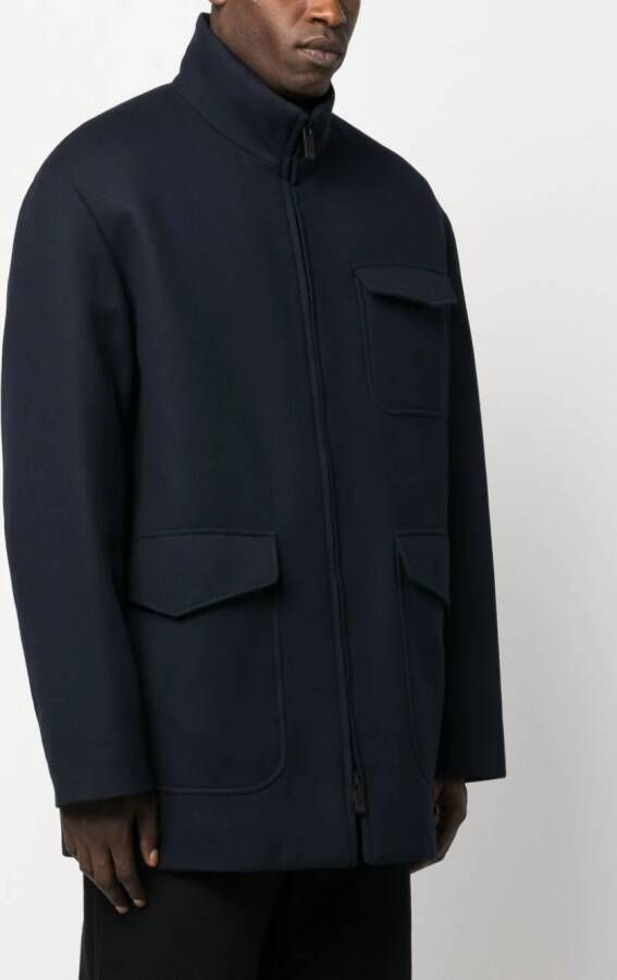 Giorgio Armani Jas van scheerwol Blauw