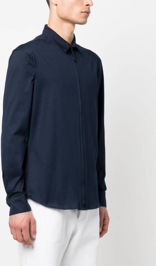 Giorgio Armani Overhemd met rits Blauw