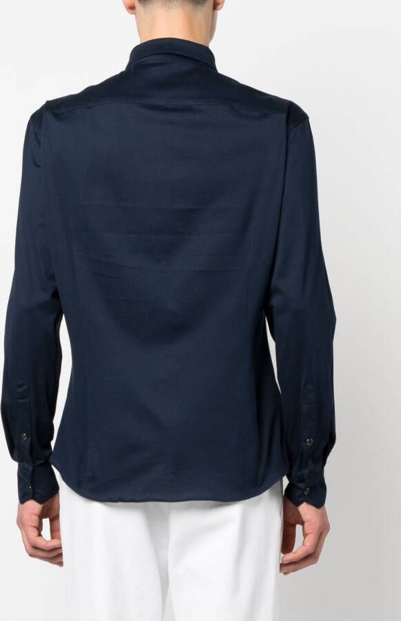 Giorgio Armani Overhemd met rits Blauw