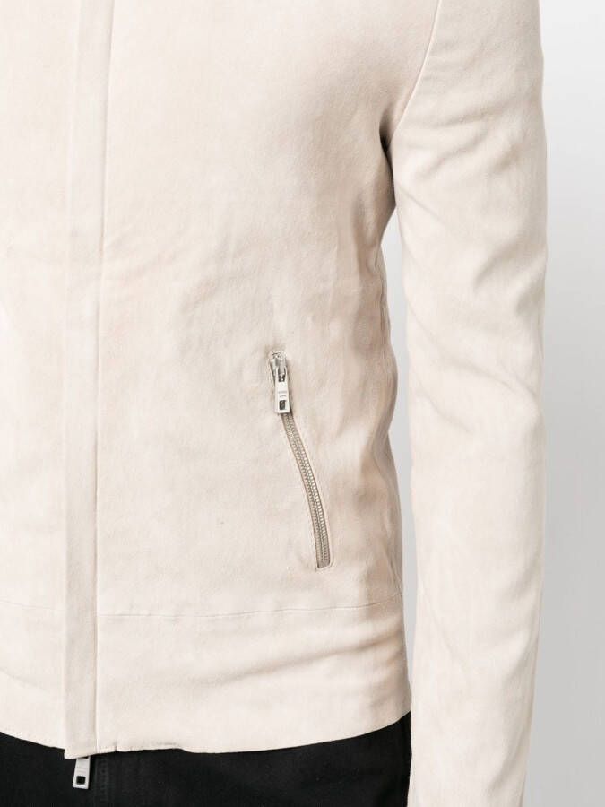 Giorgio Brato Leren jack Beige