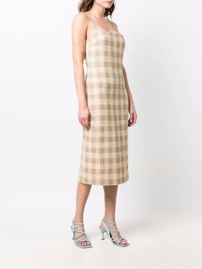 Giuseppe Di Morabito Geruite midi-jurk Beige