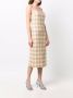 Giuseppe Di Morabito Geruite midi-jurk Beige - Thumbnail 4