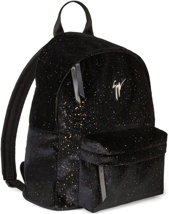 Giuseppe Zanotti Bud fluwelen rugzak Zwart