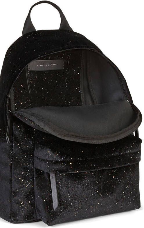 Giuseppe Zanotti Bud fluwelen rugzak Zwart