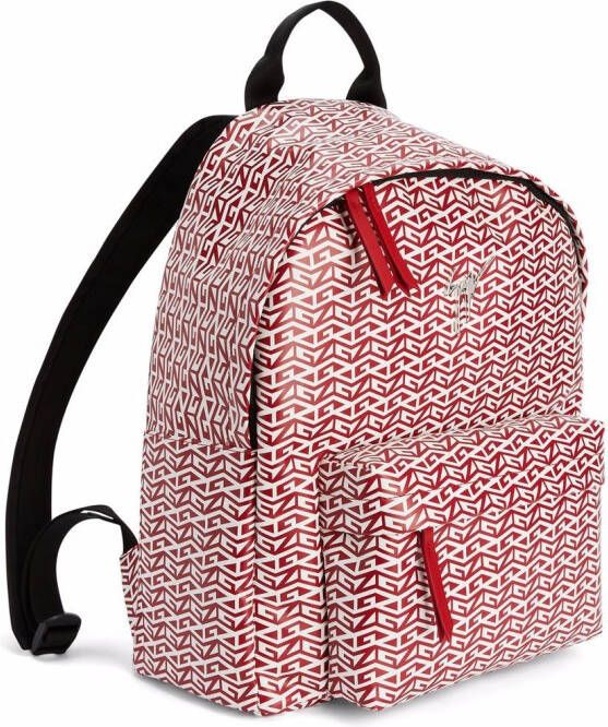Giuseppe Zanotti Bud rugzak met monogram Rood