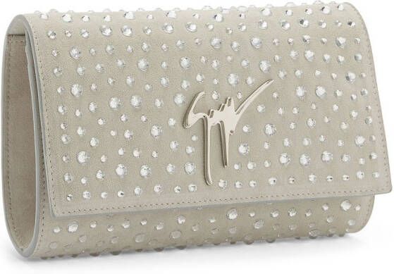 Giuseppe Zanotti Cleopatra clutch met kristallen Grijs