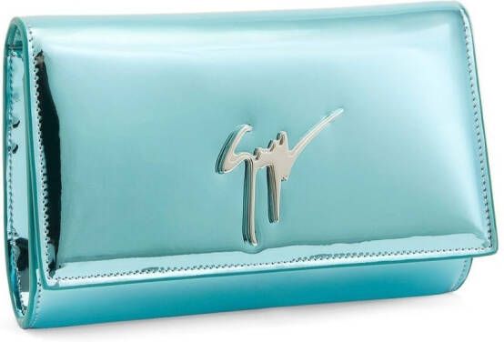 Giuseppe Zanotti Cleopatra clutch met logo Blauw