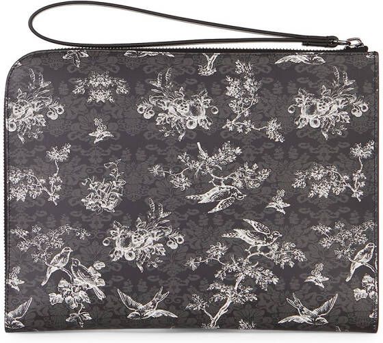 Giuseppe Zanotti Fabian clutch meet bloemenprint Zwart