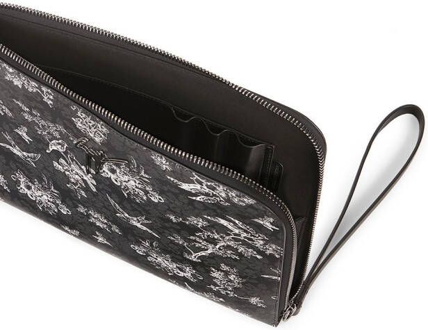 Giuseppe Zanotti Fabian clutch meet bloemenprint Zwart
