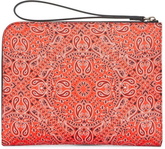 Giuseppe Zanotti Fabian clutch met paisley-print Rood