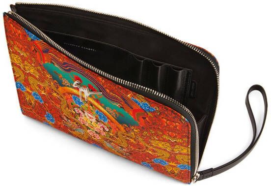 Giuseppe Zanotti Fabian clutch met print Rood