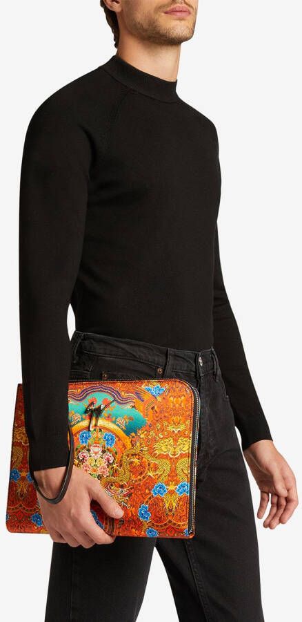 Giuseppe Zanotti Fabian clutch met print Rood