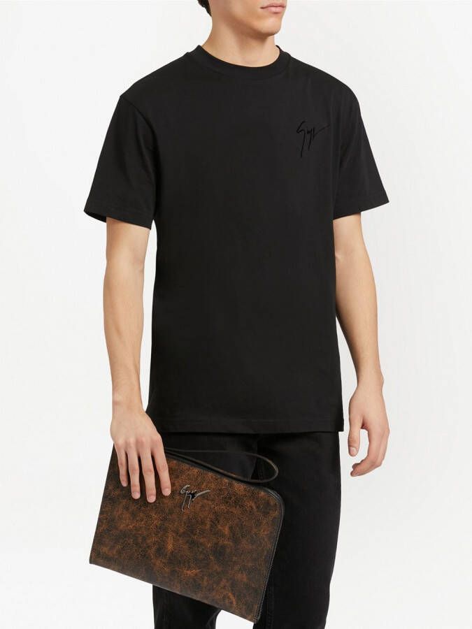 Giuseppe Zanotti Fabian leren clutch Bruin