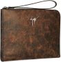 Giuseppe Zanotti Fabian leren clutch Bruin - Thumbnail 4