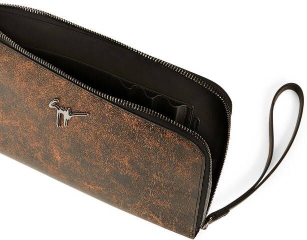 Giuseppe Zanotti Fabian leren clutch Bruin