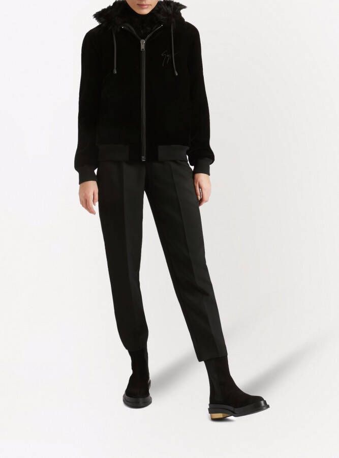 Giuseppe Zanotti Fluwelen jack Zwart