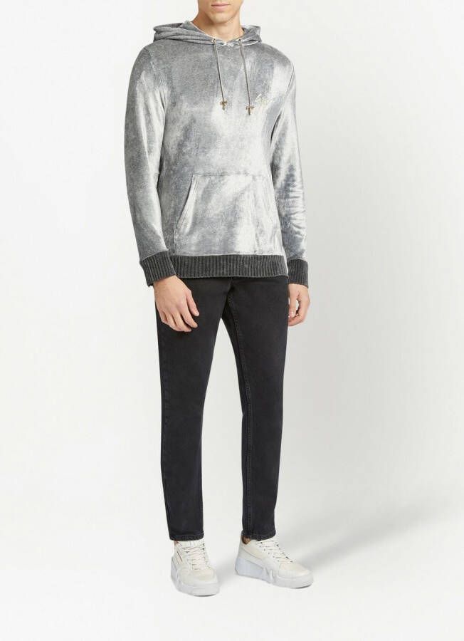 Giuseppe Zanotti Hoodie met geborduurd logo Grijs