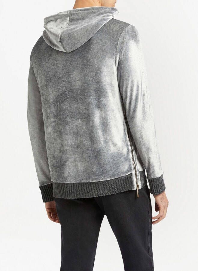 Giuseppe Zanotti Hoodie met geborduurd logo Grijs