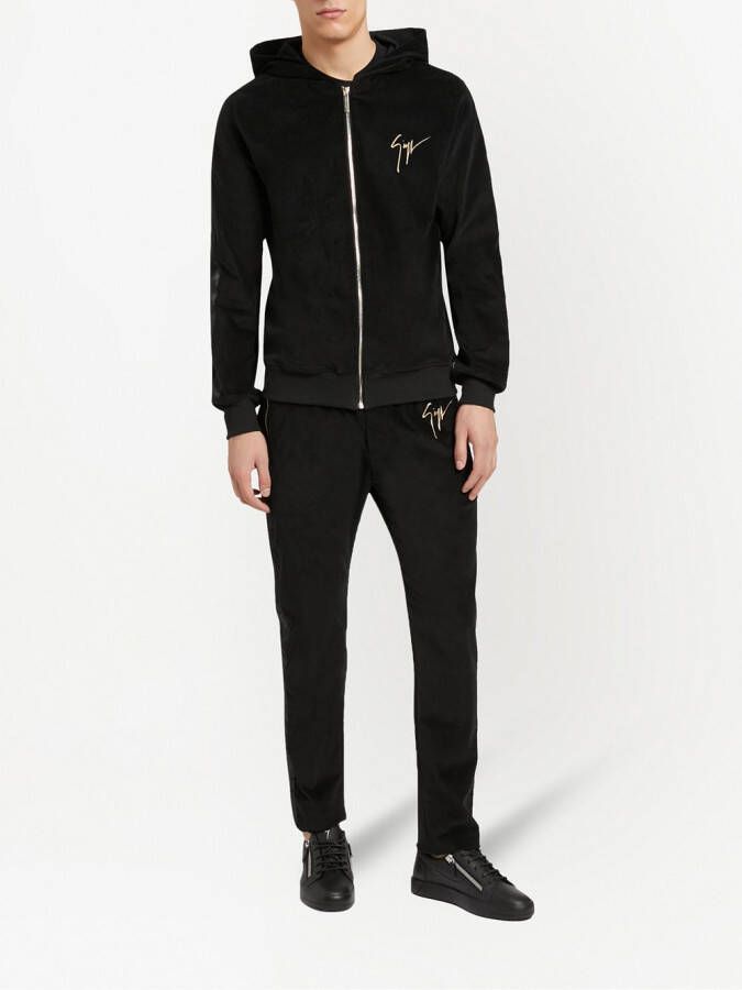 Giuseppe Zanotti Hoodie met geborduurd logo Zwart