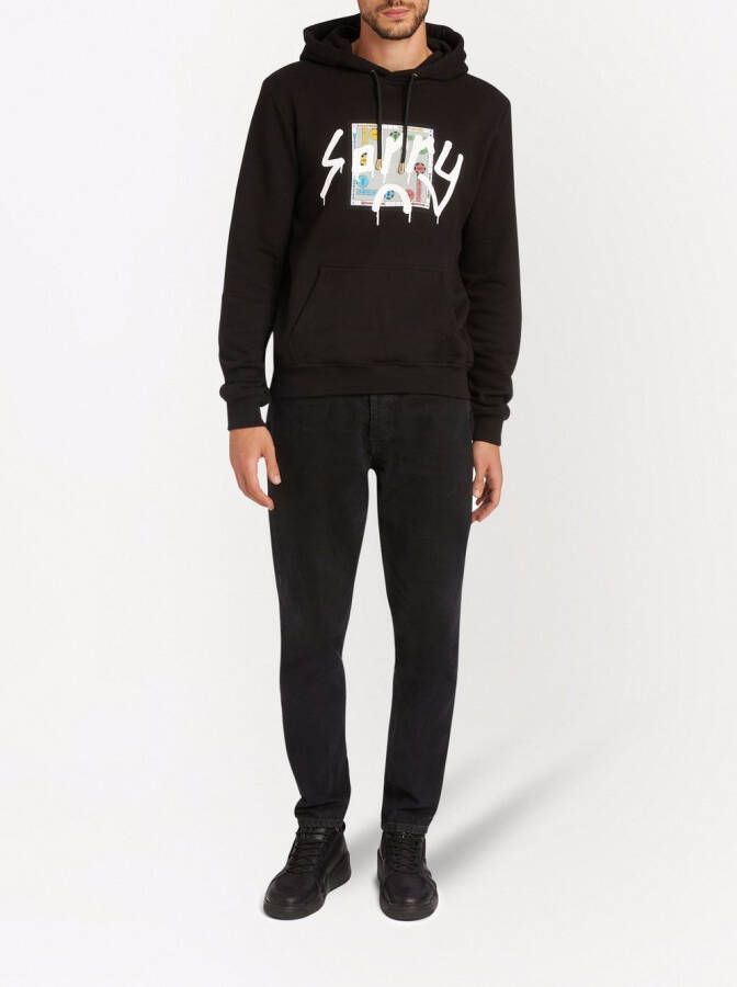 Giuseppe Zanotti Hoodie met tekst Zwart