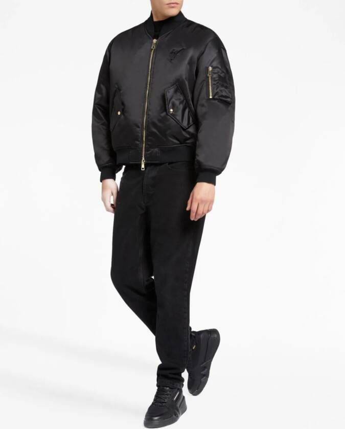 Giuseppe Zanotti Jack met geborduurd logo Zwart
