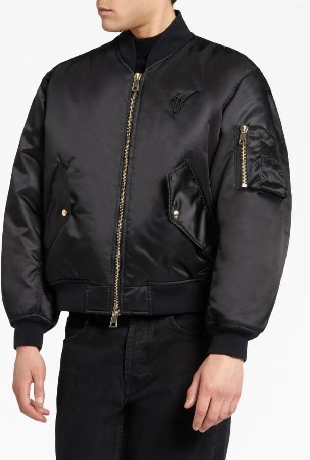 Giuseppe Zanotti Jack met geborduurd logo Zwart